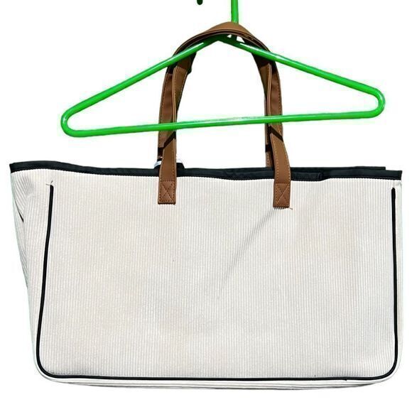 NWT Simply Southern “Smile” Corduroy Sparkle Tote Bag - Picture 3 of 6